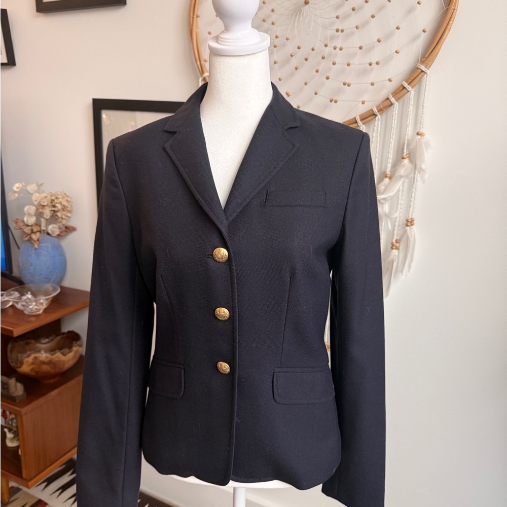 J. Crew Navy Blazer with Gold Buttons